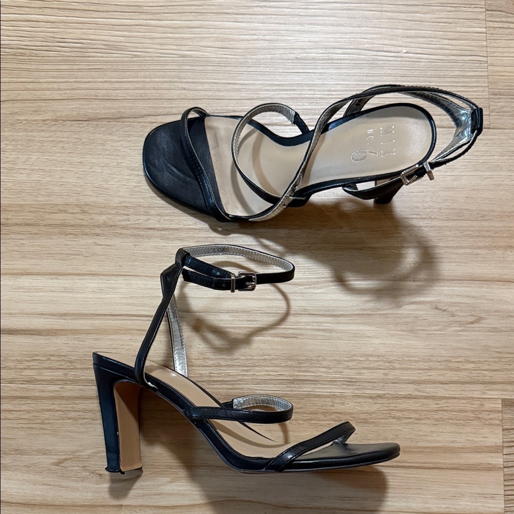 DSW Black Strappy Heels